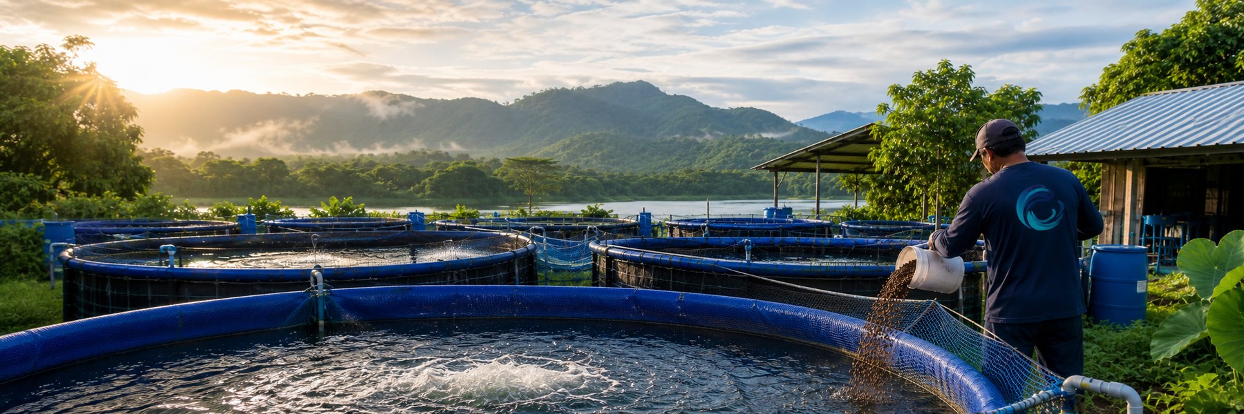 Finca de producción acuícola
